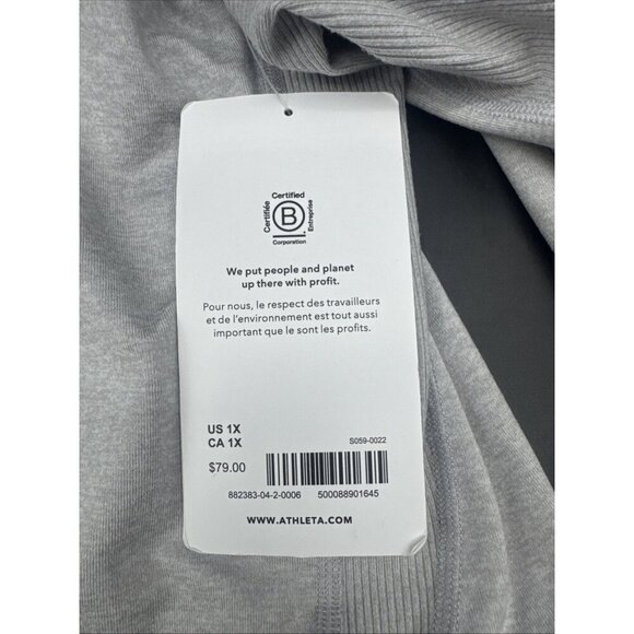 Athleta Women’s Athletic L/S Gray Uptempo Top Shirt Tee Thumbholes Sz 1X. NEW - Picture 7 of 12
